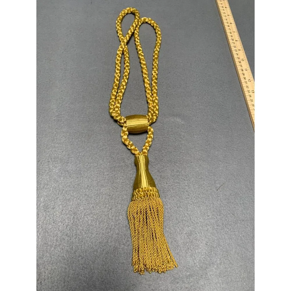 Vintage Gold Tassel Curtain Tiebacks 18